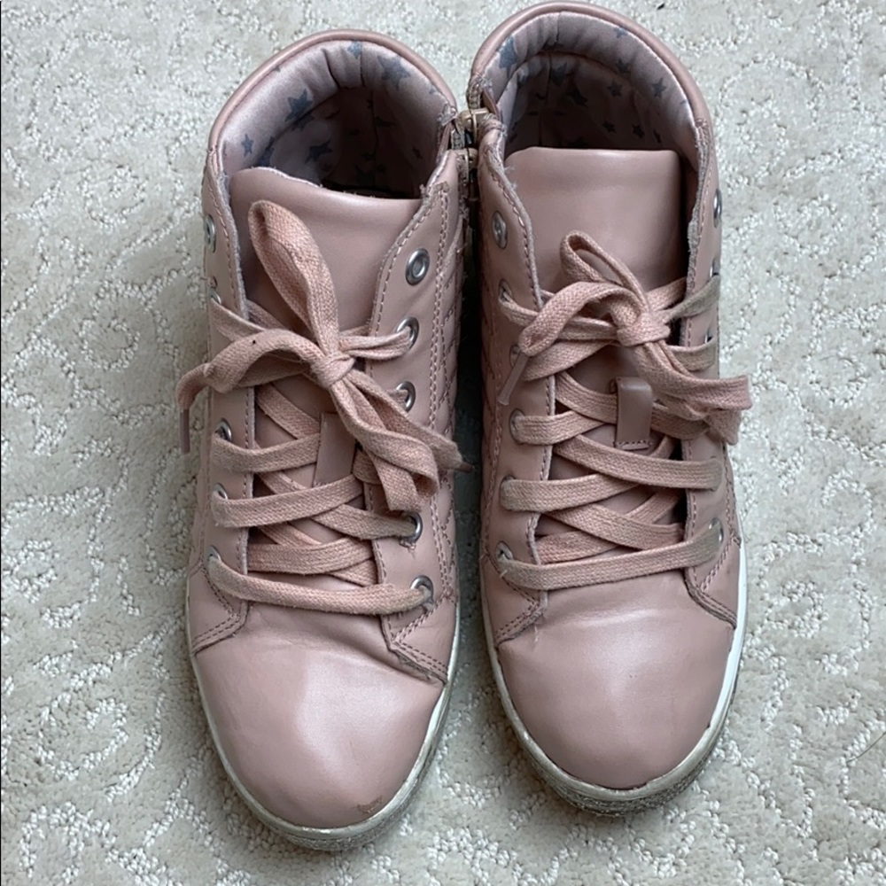 Wonder Nation hightop, pink, zipup, quilted shoe